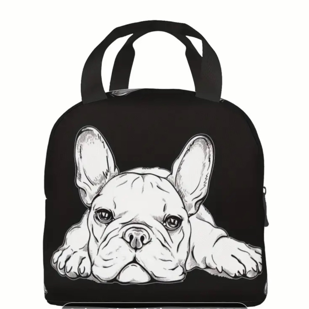 Frenchie French Bulldog Insulated Lunch Bag Tote NWT